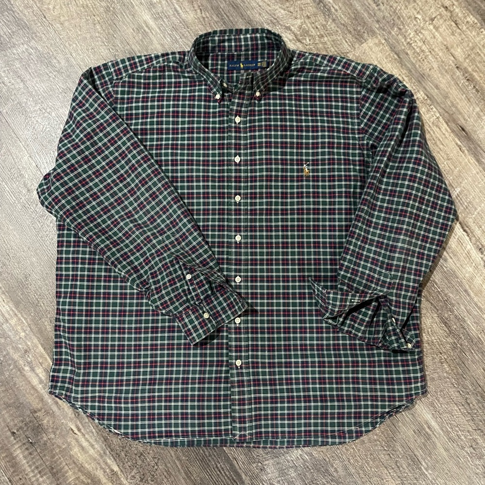 Ralph Lauren Green and Blue and Red Checkered Shirt